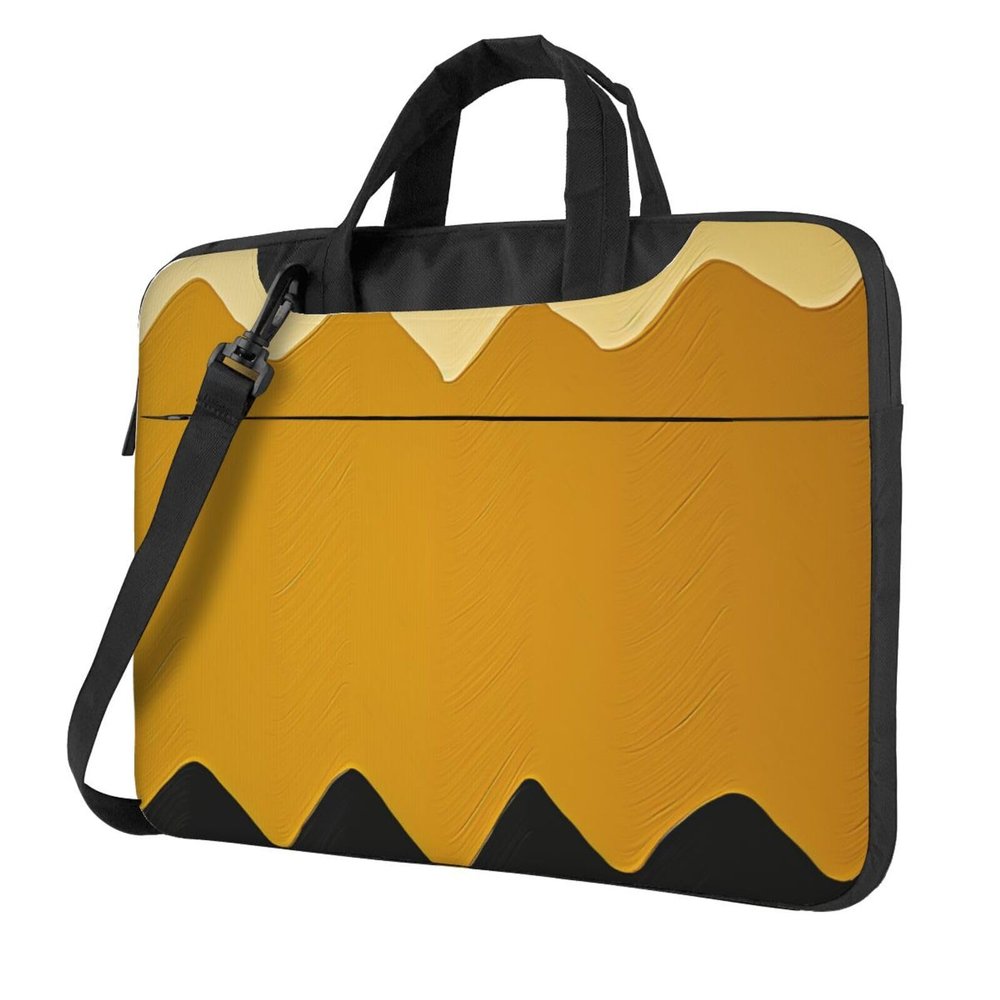 13 inch Laptop Tote Bag Men Women Mustard Yellow and Black Shoulder Laptop Sleeve Briefcase Messenger Computer Bag