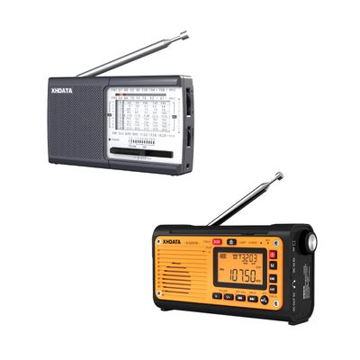 XHDATA D219 Portable AM FM Shortwave Radio and XHDATA D608WB FM/AM/SW/NOAA Emergency Radio