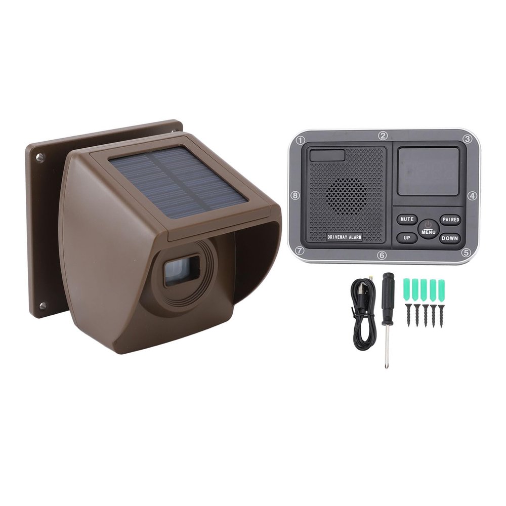 DirectNine Basics Solar Driveway Alarm, 800M Long Range IP55 Weatherproof Driveway Alarm, Outdoor Weather Motion Detector, Security Alert System, Generic4uxq0d98ob