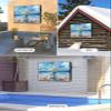Lsrtoss Outdoor TV Cover 30-32 Inch Weatherproof, Spring Floral Outdoor TV Enclosure with Zipper & Roll Up Front Flap, Coastal Blue Oil Painting Botanical Daisy Waterproof TV Covers for Outside view 4