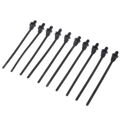 LuckQi M6 M8 M10 Hole Removable Threaded Nylon Plastic Vehicle Motocycle Cable Tie Car Harness Retainer Clip Push Mount Auto Fasteners, Black