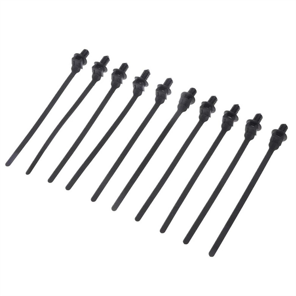 LuckQi M6 M8 M10 Hole Removable Threaded Nylon Plastic Vehicle Motocycle Cable Tie Car Harness Retainer Clip Push Mount Auto Fasteners, Black