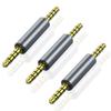 HATMINI 3 Pack 3.5mm Audio Adapter, 1/8" TRRS Stereo Jack Adapter, Male Coupler Gold Plated Connectors, for Mobile Phones, Tablets, Car Audio, Speakers view 1