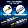 HATMINI 3 Pack 3.5mm Audio Adapter, 1/8" TRRS Stereo Jack Adapter, Male Coupler Gold Plated Connectors, for Mobile Phones, Tablets, Car Audio, Speakers view 2