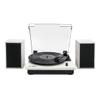 Victrola Montauk Vinyl Record Player, 3-Speed Belt Driven Turntable with Stereo Bluetooth Speaker Pair, RCA Output and 3.5mm Headphone Jack, Removable Dust Cover, Natural Wood Finish view 1