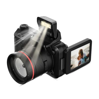 Yoidesu 4K Vlogging Camera for, 2.2in Flip Screen 50MP HD Digital Camera for Photography with Fill Light, 16X Digital Zoom Camcorders Video Camera Travel Camera for Beginners