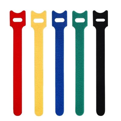 LuckQi 50Pcs Cable Tie Wire Reusable Cord Organizer 10 * 1.1cm Colorful Computer Data Strap Releasable Nylon Wrap Zip Bundle Hook Loop