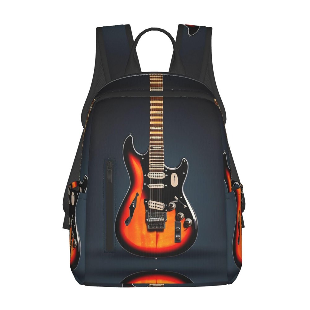 YQxwJL Orange Electric Guitars Printing Laptop Backpack Sports Backpack Travel Bag Casual Bag Work Daypack