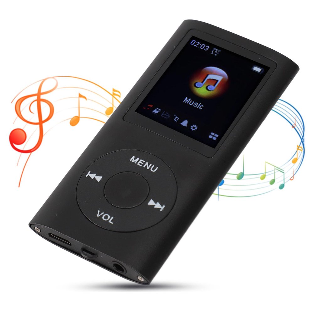 Zunate MP3 Music Player, 1.8 Inch TFT Screen, HiFi Sound, 7 Sound Modes, USB Rechargeable, Easy Volume Control, Multifunction, 200mAh, Easy to Carry for Sports Cycling (Plus 8GB Card)