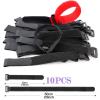 LuckQi 10Pcs Hook And Loop Reusable Fastening Nylon Cable Securing Straps Functional Ties Length 20cm, 50cm Optional (Size : 20cm red 10 pcs) view 3