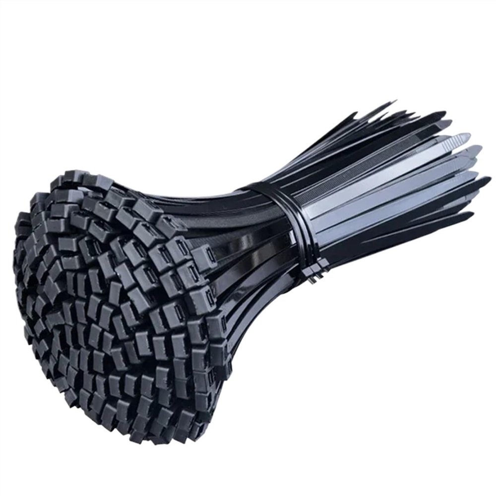 500Pcs Plastic Nylon Cable Ties Self-Locking Cord Ties Straps Adjustable Cables Fastening Loop Home Office Wire Zip Tie (Size : 3.0x100mm- Black)