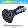 500Pcs Plastic Nylon Cable Ties Self-Locking Cord Ties Straps Adjustable Cables Fastening Loop Home Office Wire Zip Tie (Size : 3.0x100mm- Black) view 2