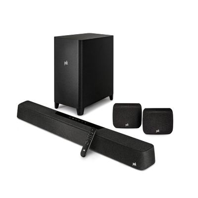 Polk MagniFi Max AX SR 7.1.2 Channel Sound Bar with 10" Wireless Subwoofer & SR2 Surround Speakers (2022 Model),Dolby Atmos and DTS:X Certified,Polk's Patented VoiceAdjust & SDA Technologies(Renewed)