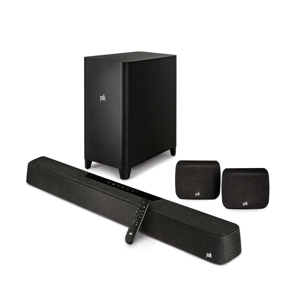 Polk MagniFi Max AX SR 7.1.2 Channel Sound Bar with 10" Wireless Subwoofer & SR2 Surround Speakers (2022 Model),Dolby Atmos and DTS:X Certified,Polk's Patented VoiceAdjust & SDA Technologies(Renewed)