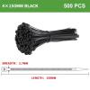 LuckQi 250PCS Self-locking Plastic Nylon Tie Black 3 * 100 3 * 150 4 * 200 Cable Tie Fastening Rings Zip Wraps Strap Nylon Cable Tie Set (Size : 4x150mm) view 2