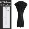 LuckQi Self-locking Plastic Nylon Tie Black 5x300mm Cable Tie Fastening Rings 8 * 500mm Cable Tie Zip Wraps Strap Nylon Cable Tie (Size : 8x500mm) view 2