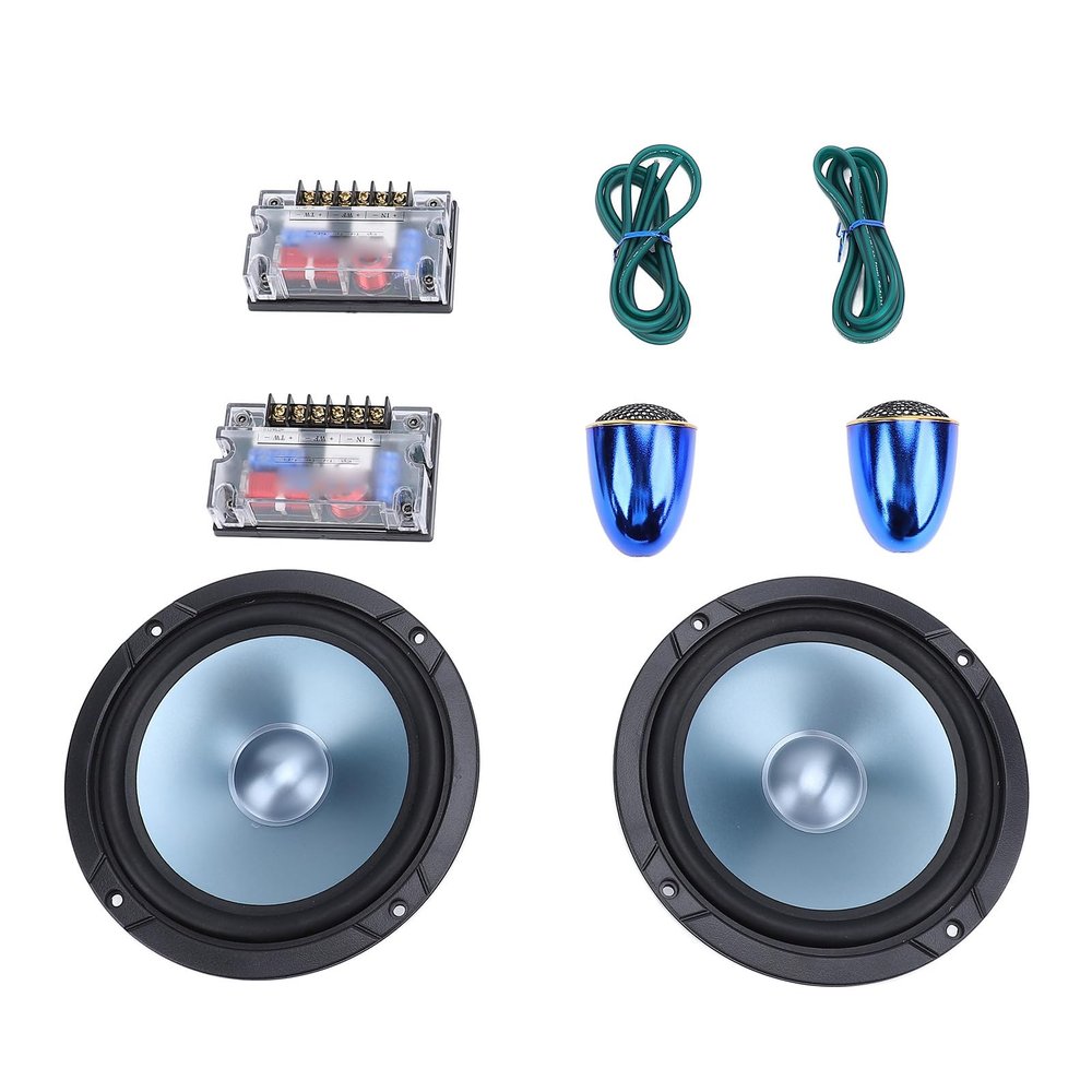 Asixxsix 2 Way Car Speakers, 2PCS 6.5 Inch Max Power 180 Watts 4 Ohm Bass Treble Audio Sound Speakers Universal Round Car HiFi Stereo Sound Speaker System with Horns for Most Cars, Asixxsixst8e542a0u