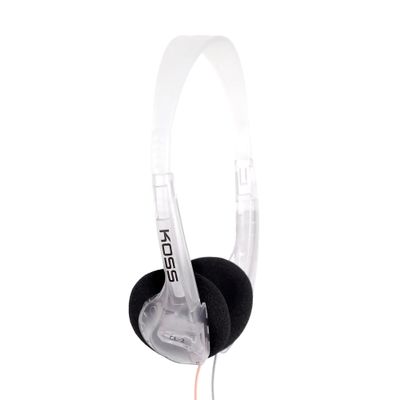 Koss CL/2 Clear Transparent On-Ear Headphone, Retro Look, Lightweight, 3.5mm Jack, 6 Foot Cord