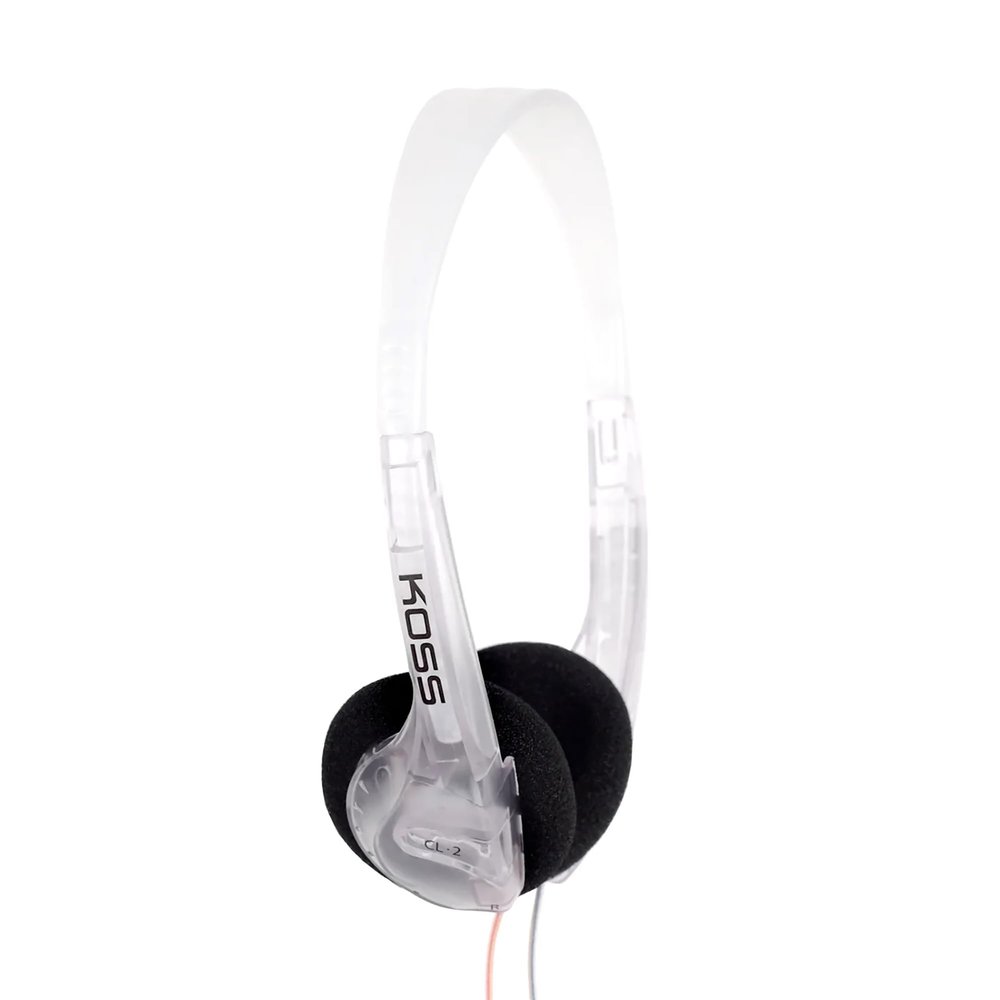 Koss CL/2 Clear Transparent On-Ear Headphone, Retro Look, Lightweight, 3.5mm Jack, 6 Foot Cord