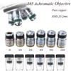 ZTBH Microscope Accessories Kit 185 Achromatic Pure Copper Objective Lens 4X 10X 20X 40X 60X 100X RMS 20.2mm for Biological Microscope Conjugate Distance 185 mm Microscope Slides(Color:4X10X40X100X) view 2