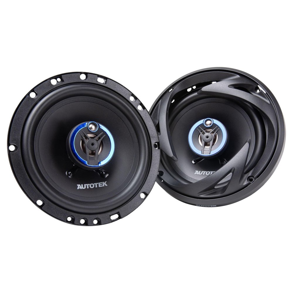 Autotek Street Machine 6.5 Inch 3-Way Car Audio Coaxial Speakers with Neo Mylar Soft Dome Tweeters for Crystal Clear Sound and Poly Cones, Pair