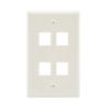AEONS 4-Port Keystone Jack Wall Plate Smooth Face 10-Pack, Low Profile Ethernet Wall Plate Single Gang Wall Plates for Keystone Jack, White view 1
