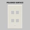 AEONS 4-Port Keystone Jack Wall Plate Smooth Face 10-Pack, Low Profile Ethernet Wall Plate Single Gang Wall Plates for Keystone Jack, White view 2