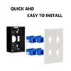 AEONS 4-Port Keystone Jack Wall Plate Smooth Face 10-Pack, Low Profile Ethernet Wall Plate Single Gang Wall Plates for Keystone Jack, White view 3