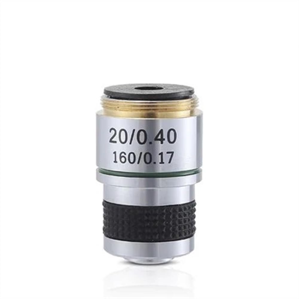 ZTBH Microscope Accessories Kit 185 Achromatic Pure Copper Objective Lens 4X 10X 20X 40X 60X 100X RMS 20.2mm for Biological Microscope Conjugate Distance 185 mm Microscope Slides(Color:20X)