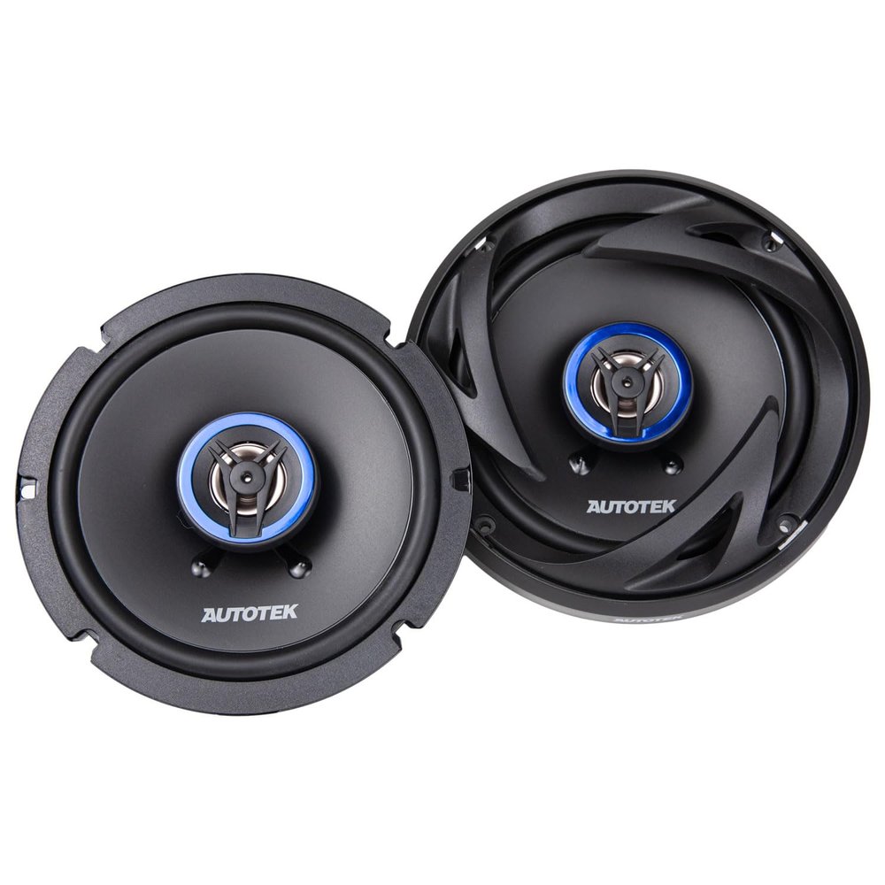 Autotek Street Machine 6.5" 2-Way Shallow Car Audio Coaxial Speakers with Neo Mylar Soft Dome Tweeters for Crystal Clear Sound & Poly Cones, Pair