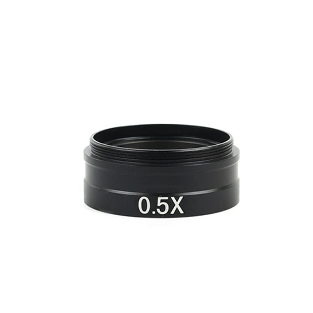 JOEBO Microscope Kit 0.3X 0.35X 0.5X 1X 2.0X 0.75X Industry Video Microscope Camera Objective Lens for 10A C-Mount Lens Barlow Auxiliary Glass Lens Microscope Lens Adapters(Color:0.5X)