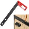 Stainless Steel Squares, 2024 New Multi-Angle Measuring Ruler, 12 Inch Escuadras De Carpintero, 45/90 Degree Multifunctional Gauge Right Angle Ruler for Precise Measuring, Drawing (Red) view 1