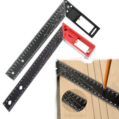 Stainless Steel Squares, 2024 New Multi-Angle Measuring Ruler, 12 Inch Escuadras De Carpintero, 45/90 Degree Multifunctional Gauge Right Angle Ruler for Precise Measuring, Drawing (2 Colors)