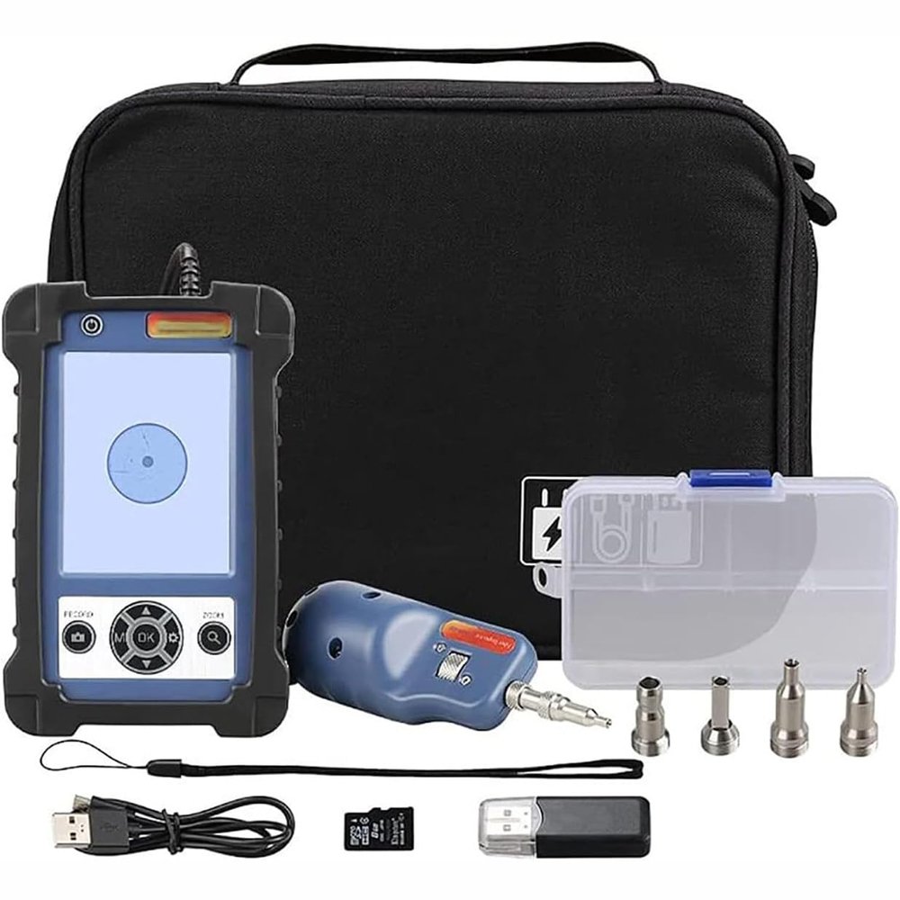 GYQSSD 400X Optic Fiber Inspection Probe with 3.5 inch Fiber Microscope Display for FC/SC/LC/ST UPC Male Connector and SC/LC UPC Female Connector, Fiber Optic Scope 400 Magnification