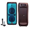 MR DJ USA FLAME4200 10" X 2 Rechargeable Portable Bluetooth Karaoke Speaker with Party Flame Lights Microphone TWS USB FM Radio + 18-LED Moving Head DJ Light view 4