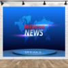 Loccor 20x10ft Fabric News Broadcast Backdrop Breaking News Report 3D Virtual News Studio Photography Background for Newscaster Record News Report Conference Photo Studio Props view 4