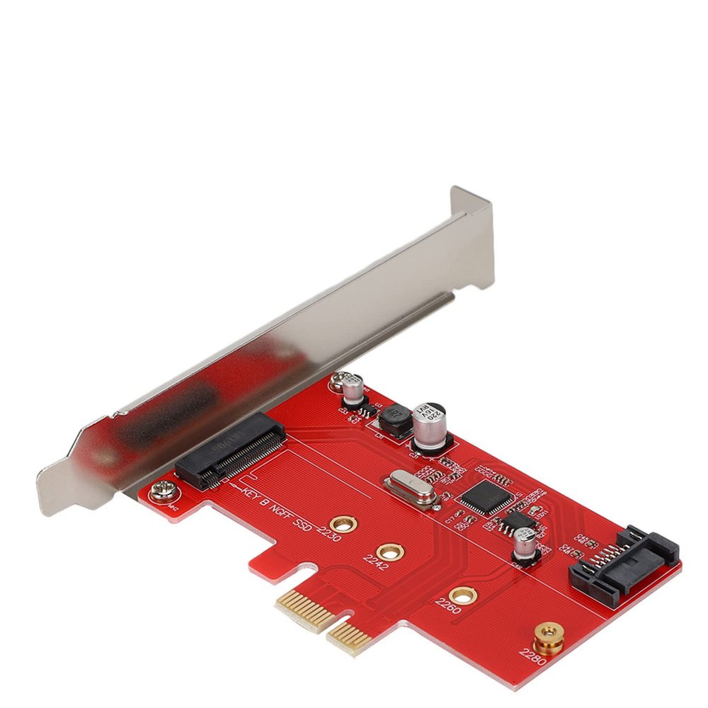 Glomora Desktop PCI - E to M.2 SSD Expansion Card SATA3.0 Solid State Drive Riser Card Adapter for System Improvement Red, Glomora05yuecatno