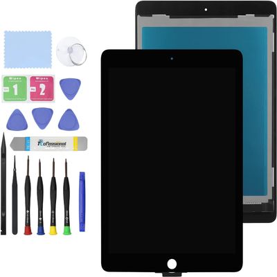 9.7" LCD Screen Replacement for iPad Air 2 (2nd Gen) A1566 A1567 Display LCD Assembly + Glass Touch Digitizer + Repair Kit (Black)
