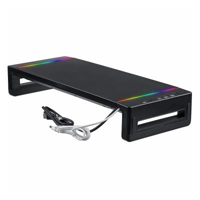 AVXANKTG RGB Computer Monitor Stand Riser Desk with USB3.0 Port Keyboard Mouse Storage Stand Screen Stand with Drawer Monitor Stand(Color:with RGB)