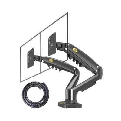 AVXANKTG F160 Supports USB3.0 27-inch 2-9KG Dual Monitor Stand, Suitable for Non-Porous air Pressure air Support TV Stand Dual Screen 360 Rotating Desktop(Color:with Cable Cover)