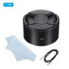 PATIKIL 67mm Lens Hood, Long Focus Frosted Surface Anti-Reflective Inside Hood with 72mm Lens Cap and Cleaning Cloth for Camera Lens, Black for Nikon, for Fujifilm, for Pentax, for Leica view 3
