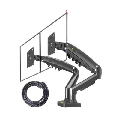 AVXANKTG F160 Gas Spring 17"-27" 30" Dual Monitor Stand Arm Desktop 360 Rotating Computer Stand 2-9KG Monitor Stand USB3.0 Port(Color:with Cable Cover)
