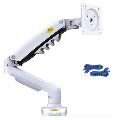 AVXANKTG F80 Gas Spring 17-30 inch Desktop LED LCD Monitor mounting Bracket arm Ergonomic Gas Spring Flexible Installation Load 2~9 kg(Color:White with 2xUSB3.0)