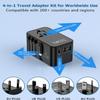 FOVAL European Travel Plug Adapter, Universal Travel Adapter with Retractable USB C Cable, All-in-one International Power Adapter for Europe Italy UK US AUS (35W) view 3