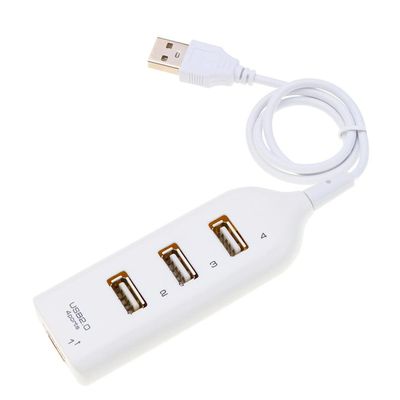 Hi-Speed Hub Adapter USB Hub Mini USB 2.0 4-Port Splitter for PC Laptop Notebook Receiver Computer Peripherals Accessories (Color : White)