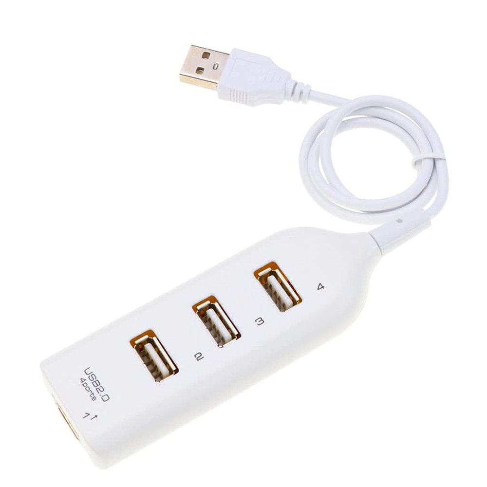 Hi-Speed Hub Adapter USB Hub Mini USB 2.0 4-Port Splitter for PC Laptop Notebook Receiver Computer Peripherals Accessories (Color : White)