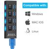 USB 3.0 Hub USB Hub 3.0 Multi USB Splitter 3 Hab Use Power Adapter 4 Port Multiple Expander USB3 Hub with Switch for PC view 2
