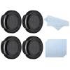 PATIKIL 25mm Lens Cap, 4 Pack Sides Pinch Snap Camera Lens Cover for Front Lens with Cloth, Suitable for 25mm Thread Universal DSLR Lenses, Black for Nikon, for Fujifilm, for Pentax view 1