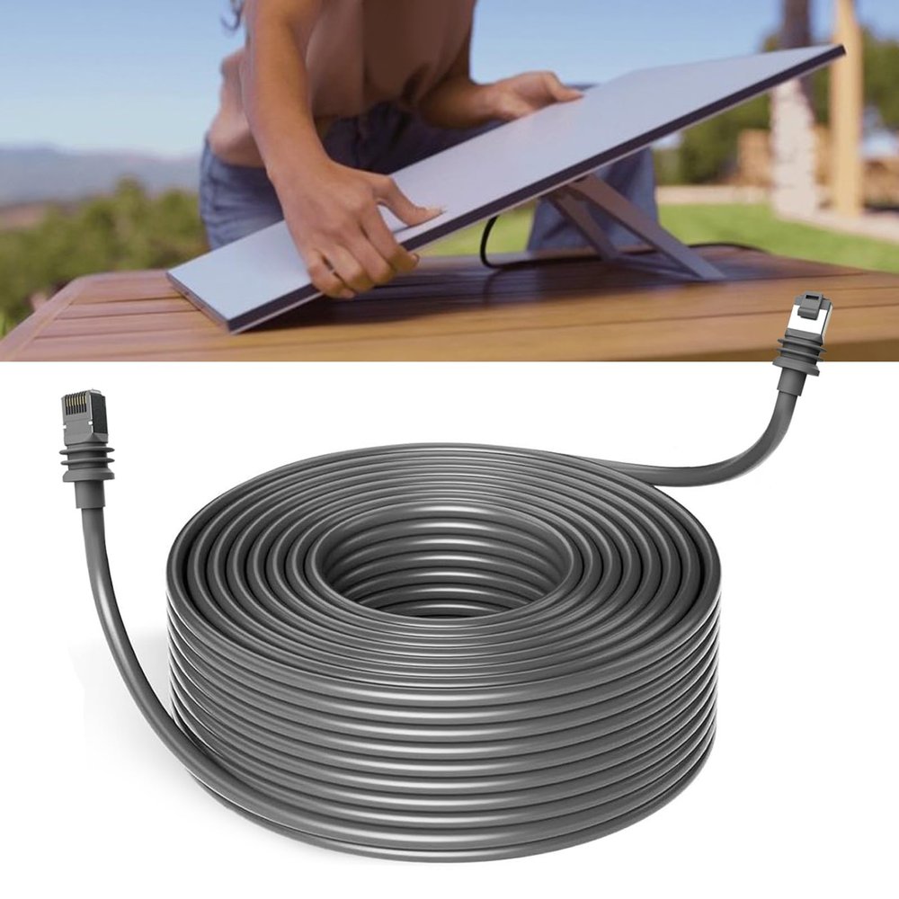 Cuifati Rectangular Satellite Gen3 (V3) Extender Cable Outdoor for Sea/Roofs/RV/Oasis/Condition, 1200Mbps Extender Cable (49FT(15M))