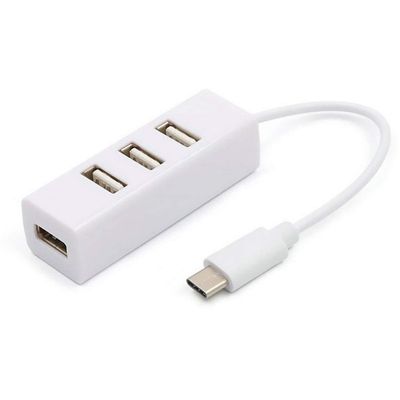 Type-C to 4-Port USB 3.0 Hub USB 3.1 Adapter Drop Shipping Adapter Car Charger Cable Converter (Color : White)
